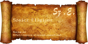 Szeicz Eligiusz névjegykártya